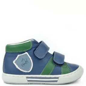 (2451-2) Emel Blue Green Tennis with Velcro Straps