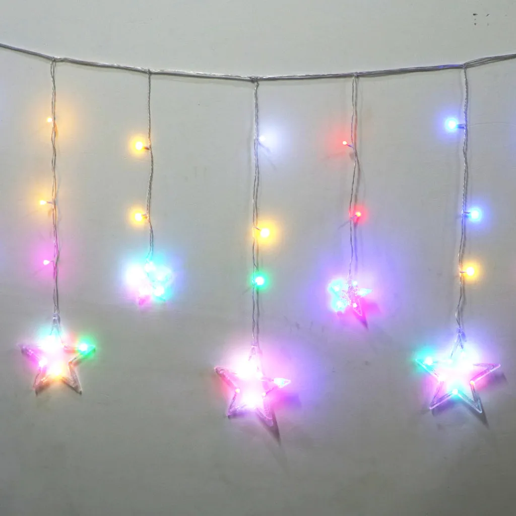 6 6 Multi-Color Star LED Curtain Lights