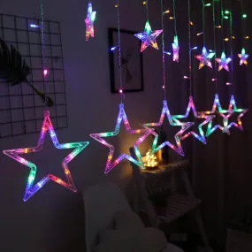 6 6 Multi-Color Star LED Curtain Lights