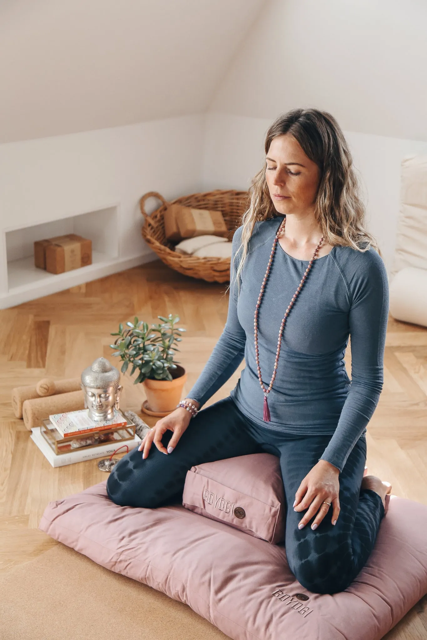 Calm Rektangulær Yoga Bolster - Rosa