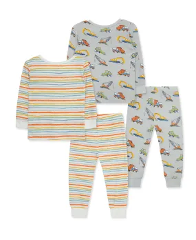 Construction 4-Piece Bamboo Pajama Set (2T-4T)