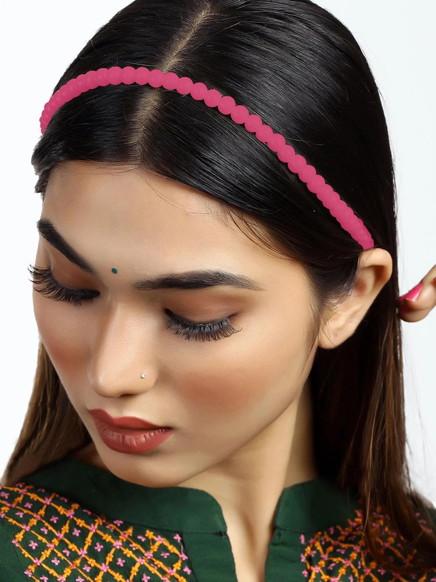 Elegant Pink Beads Hairband for Women