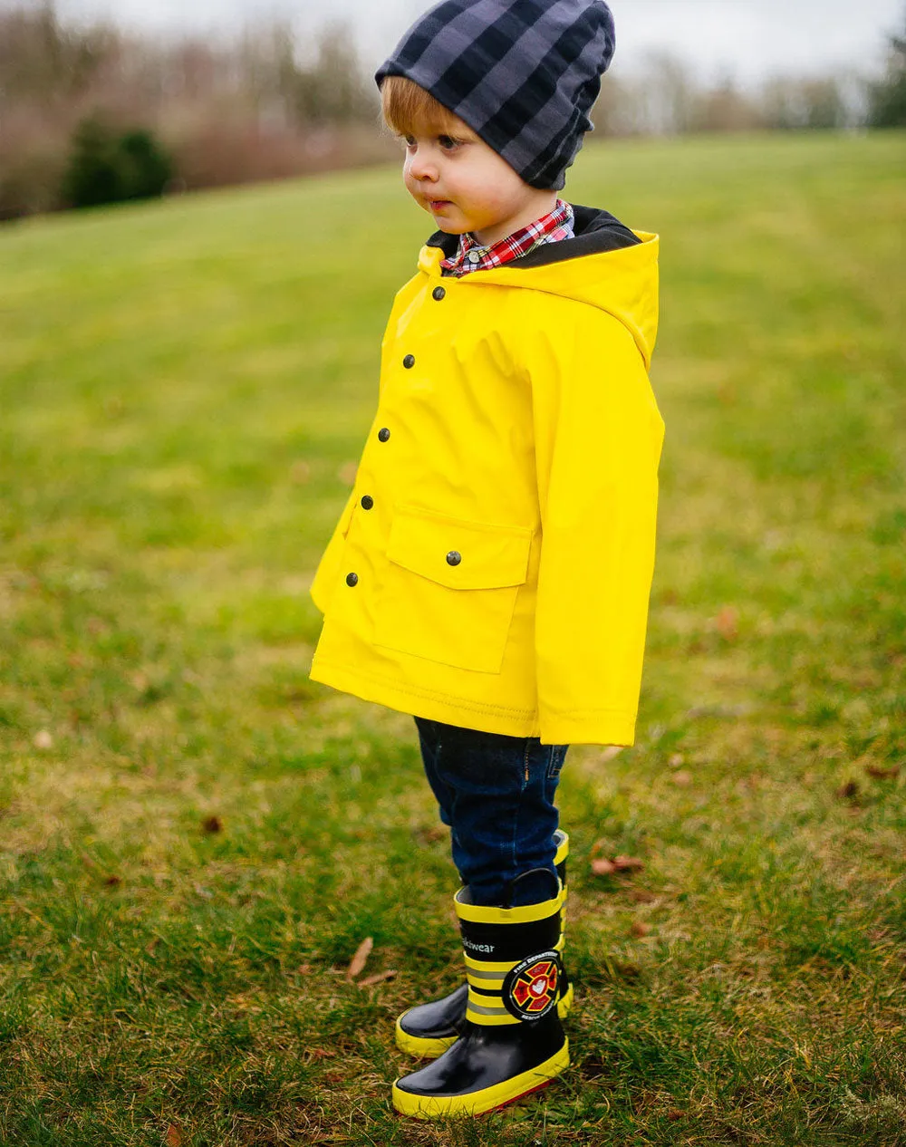 Fireman Rescue Loop Handle Rubber Rain Boots