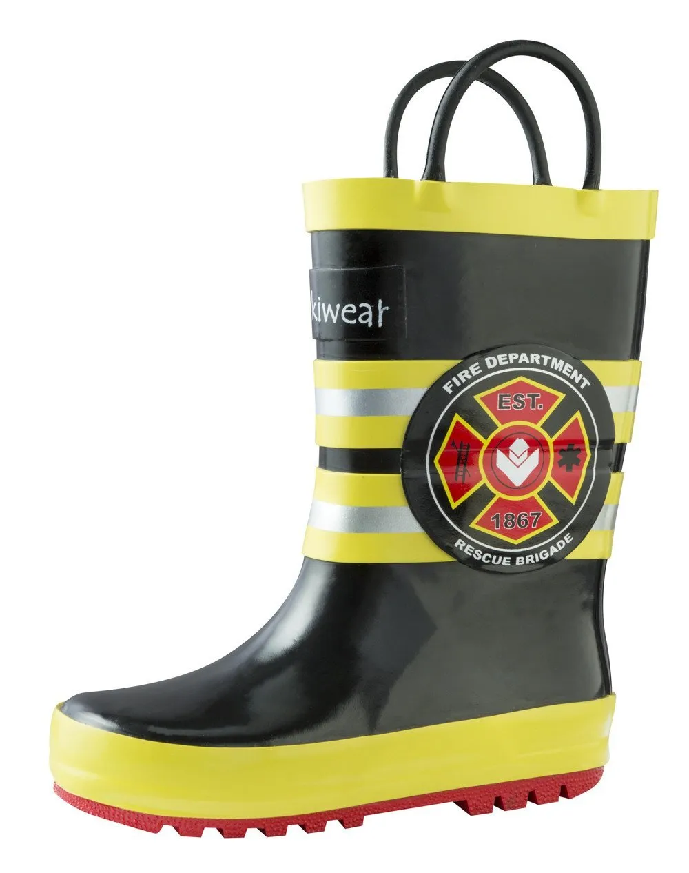 Fireman Rescue Loop Handle Rubber Rain Boots