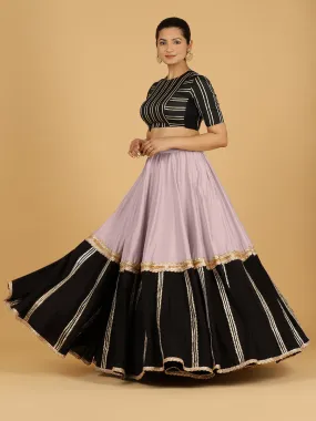 Mastani x Tyohaar | LLilac Panelled Lehenga Skirt