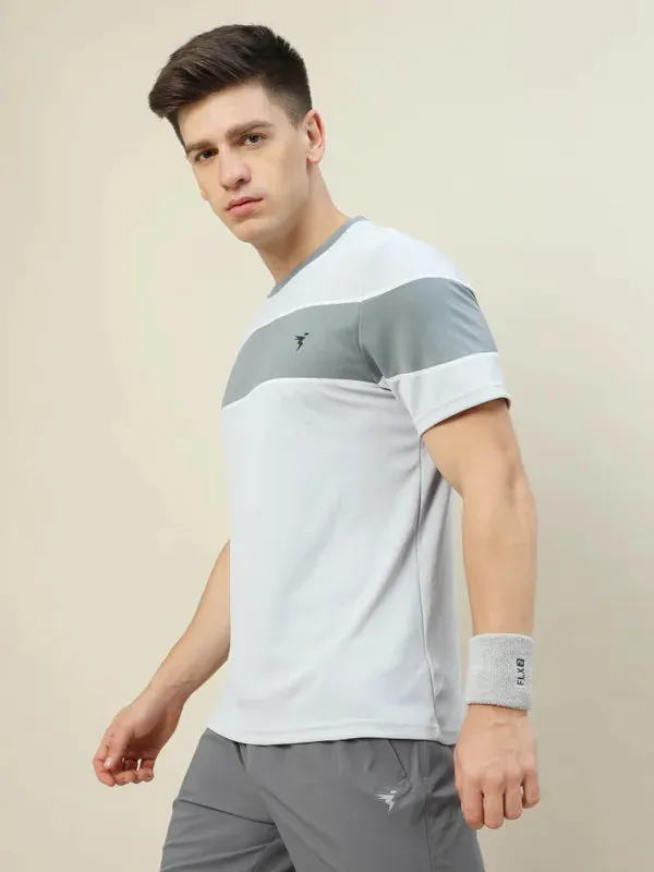 Men Colorblock Slim Fit Crew Neck T-shirt with TECHNO COOL 