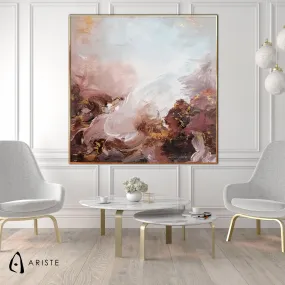 Pink & gold abstract canvas painting made to order in a custom size