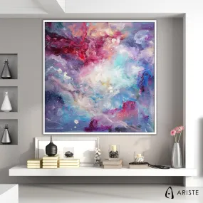 Pink & purple extra large abstract art made to order in a custom size