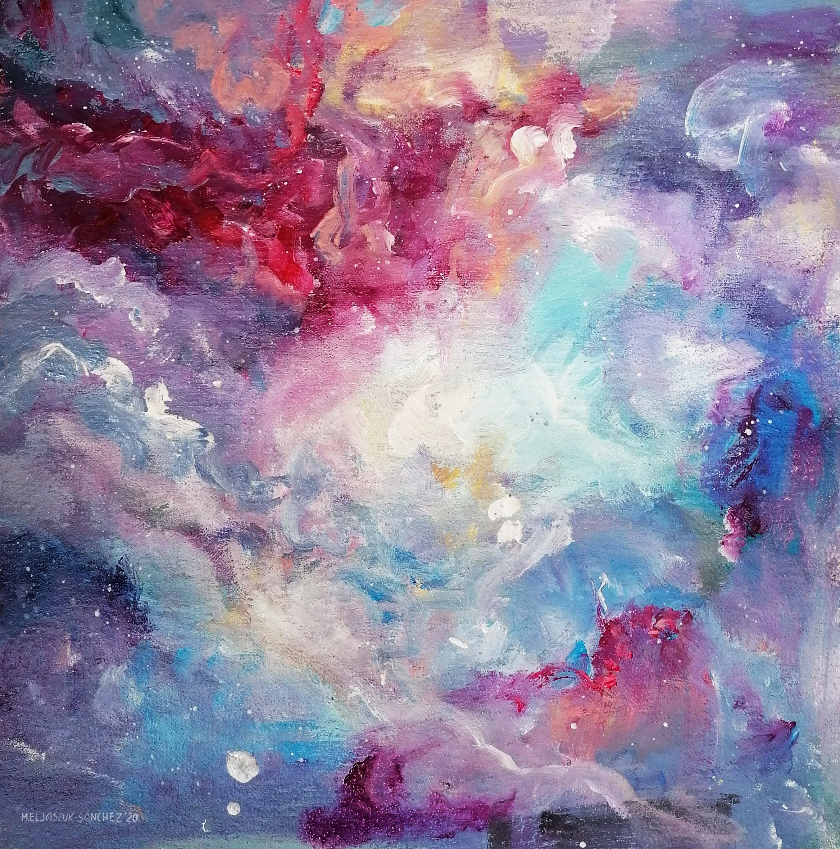 Pink & purple extra large abstract art made to order in a custom size