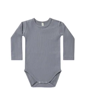 Ribbed Bodysuit –Washed Indigo