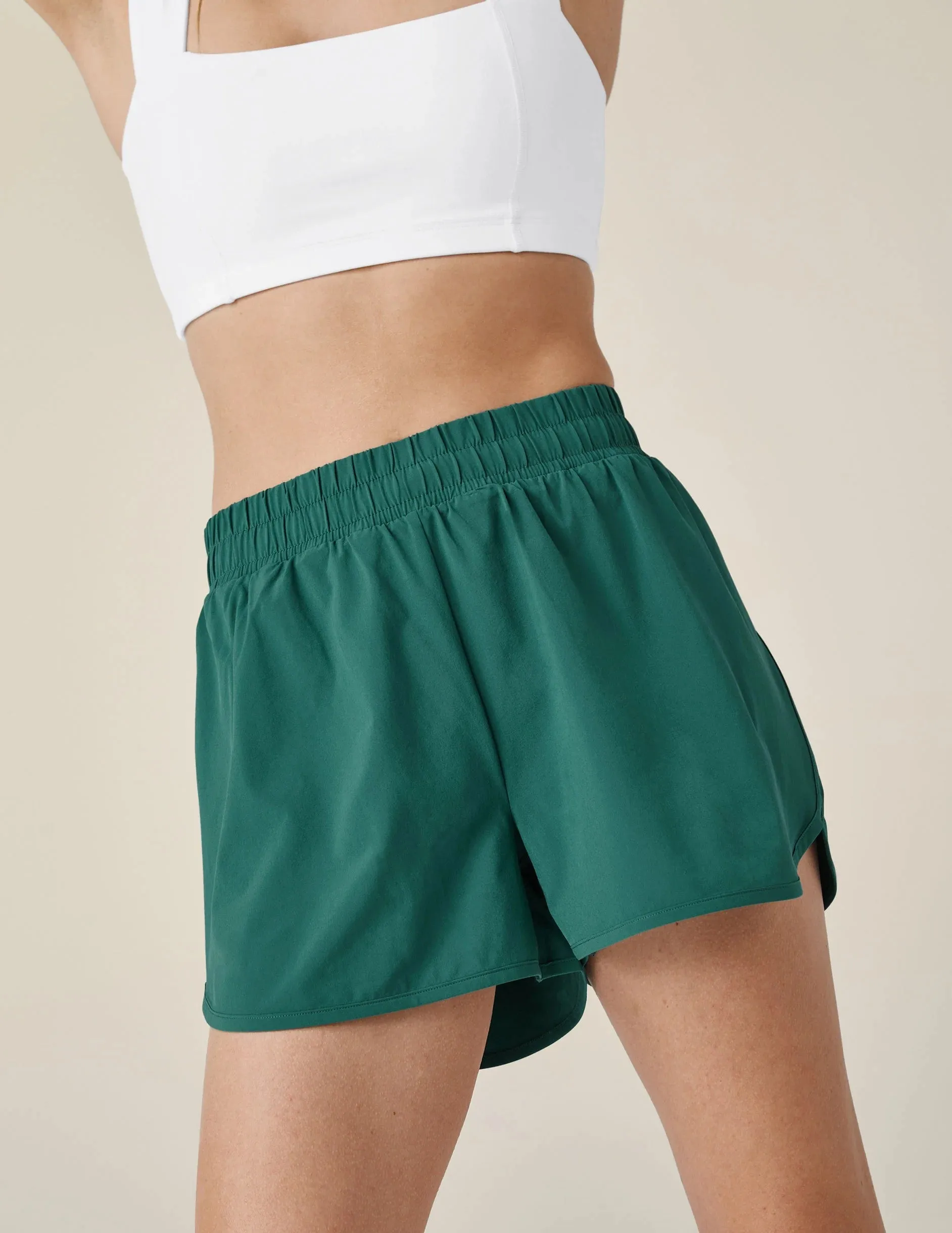 Stretch Woven In Stride Lined Shorts - Lunar Teal