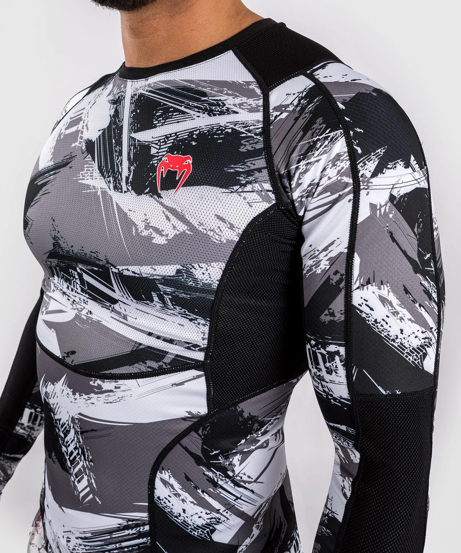 Venum Electron 3.0 Long Sleeve Rashguard - Grey/Red