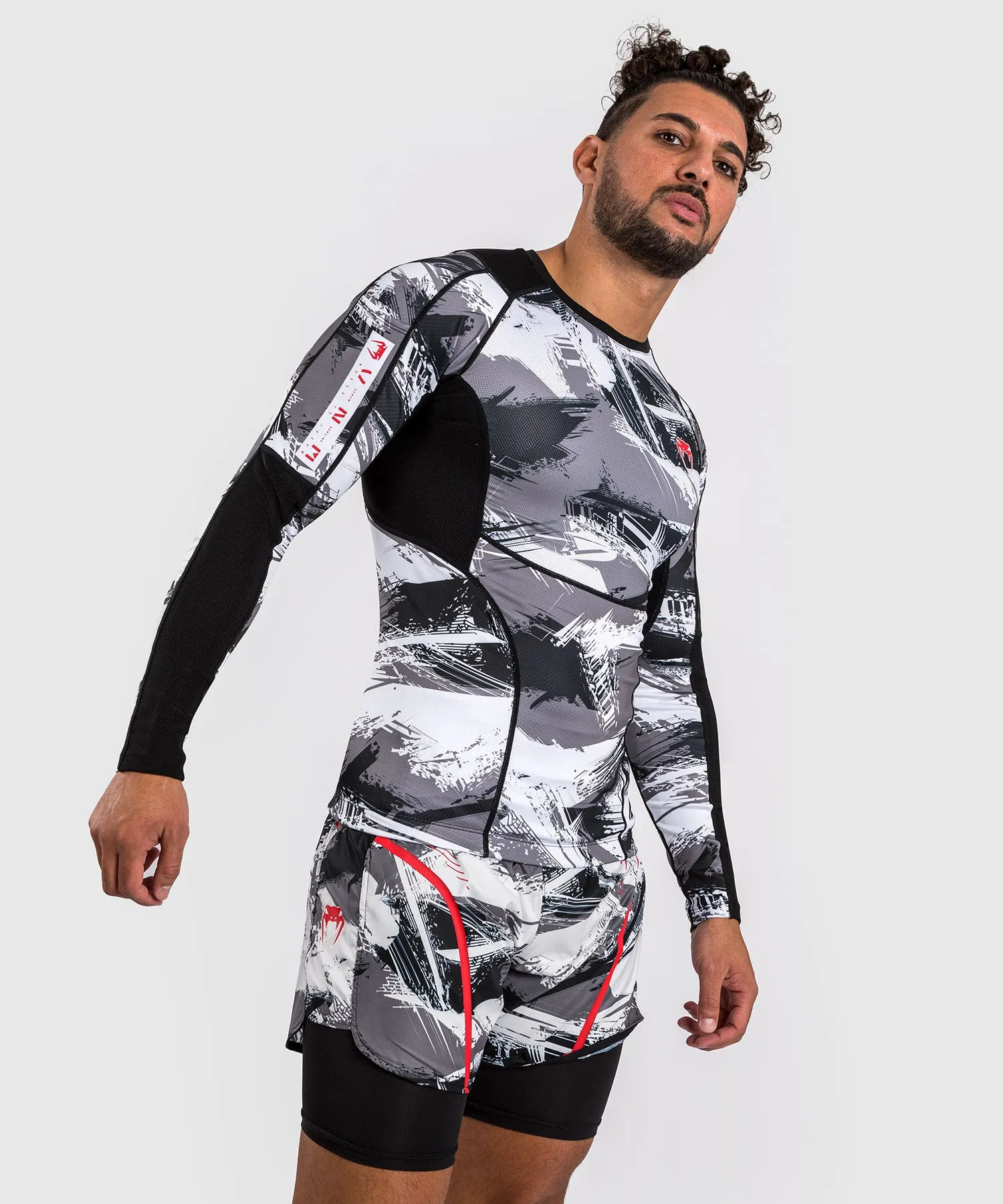 Venum Electron 3.0 Long Sleeve Rashguard - Grey/Red