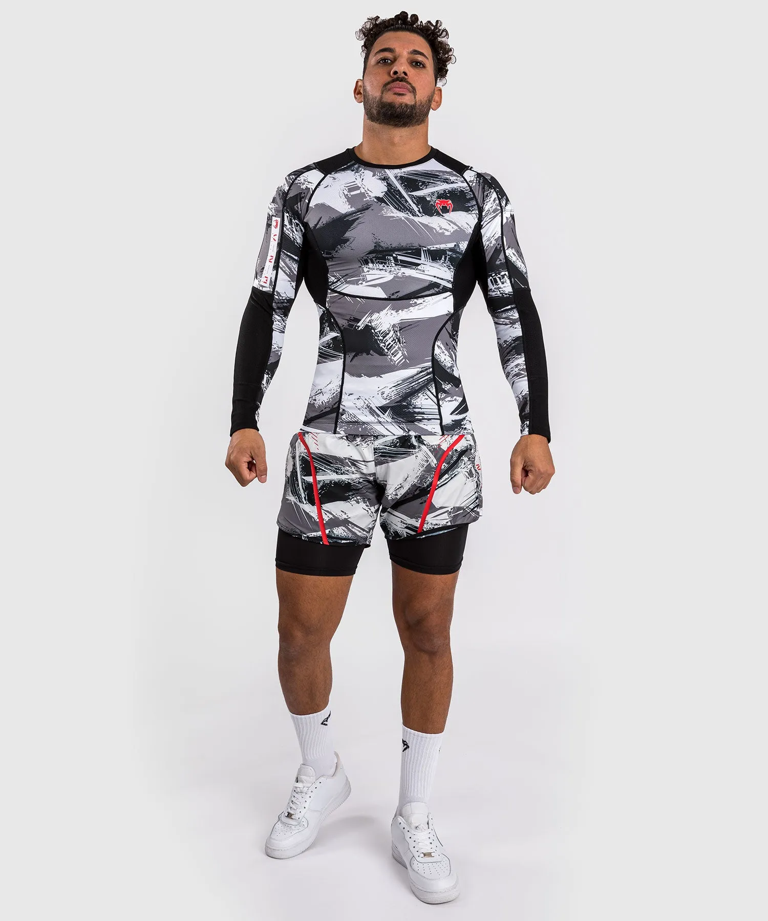 Venum Electron 3.0 Long Sleeve Rashguard - Grey/Red