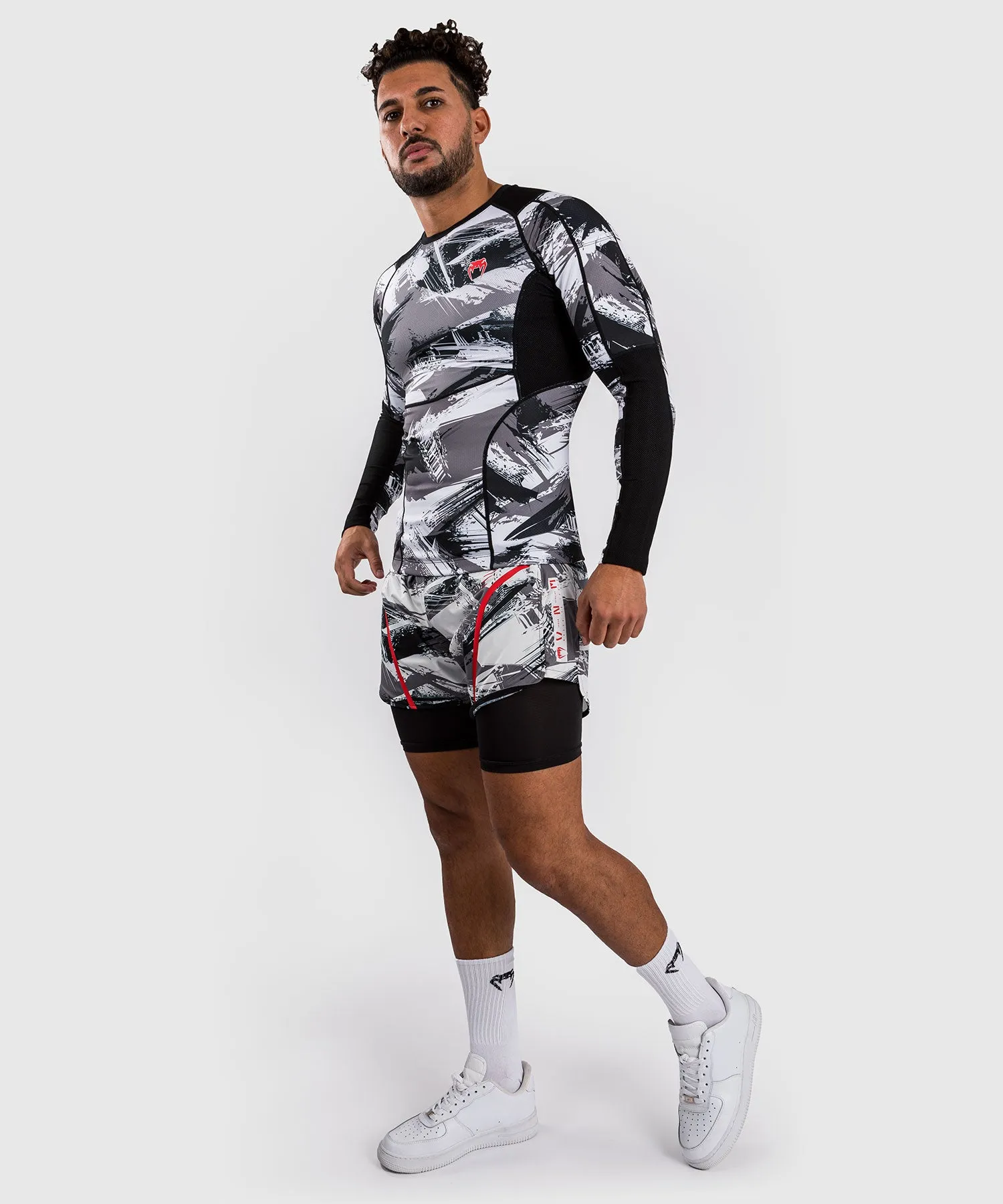 Venum Electron 3.0 Long Sleeve Rashguard - Grey/Red